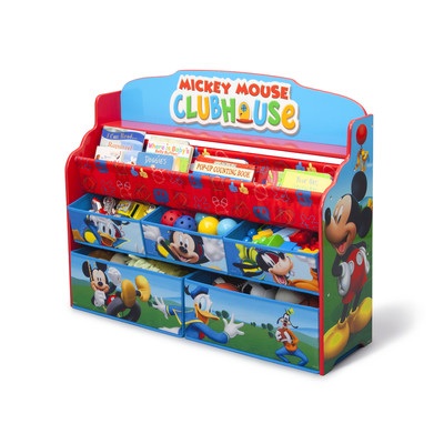 Delta Children Disney Mickey Mouse Deluxe Book & Toy Organizer (แบบใหม่ล่าสุด) ชั้นเก็บของ ชั้นวางหนังสือ ไซส์ใหญ่