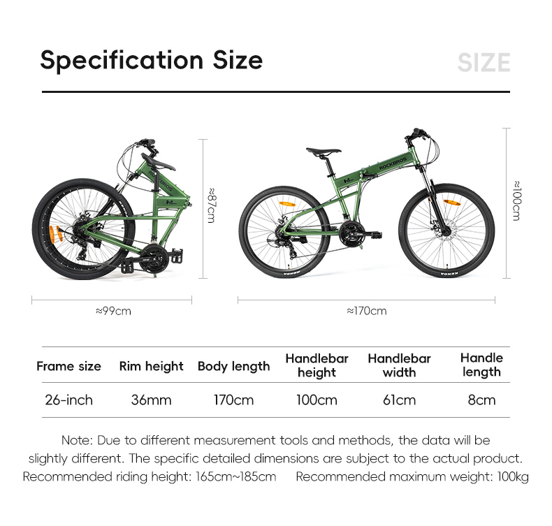 ROCKBROS SGD Folding Mountain Bike, Aluminum Alloy Frame, 26" Wheelset, 24 Speed