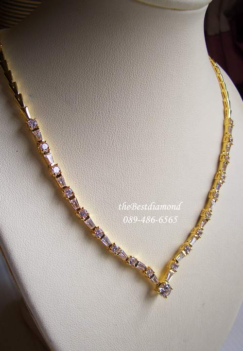 BN016+++สร้อยเพชร ปีกนก แบบเพชรผสม สร้อยแบบเก๋ไก๋ Modern Intrend สุดๆแบบทันสมัย อยู่ได้นานไม่มี out ใส่แล้วดูดี เพชรแวววาวสวยค่ะ ใส่ออกงานได้สบาย