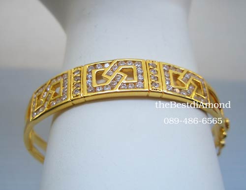 สินค้าหมด===BB033+++กำไลเพชรโคลนนิ่ง ลายกำแพงจีน+++หรูหรา ดูดี มีรสนิยม งานสวยสุดๆๆ เพชรงามวิ๊งๆ ใส่แล้วเริ่ดแน่นอน แบบมาจากร้านเพชรเลยค่ะ