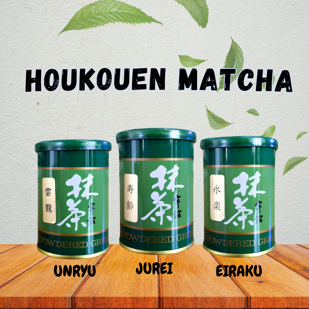 Houkouen Matcha 3 รุ่น 永楽 (Eiraku), 雲竜 (Unryu), 寿齢 (Jurei) ขนาด 40 กรัม