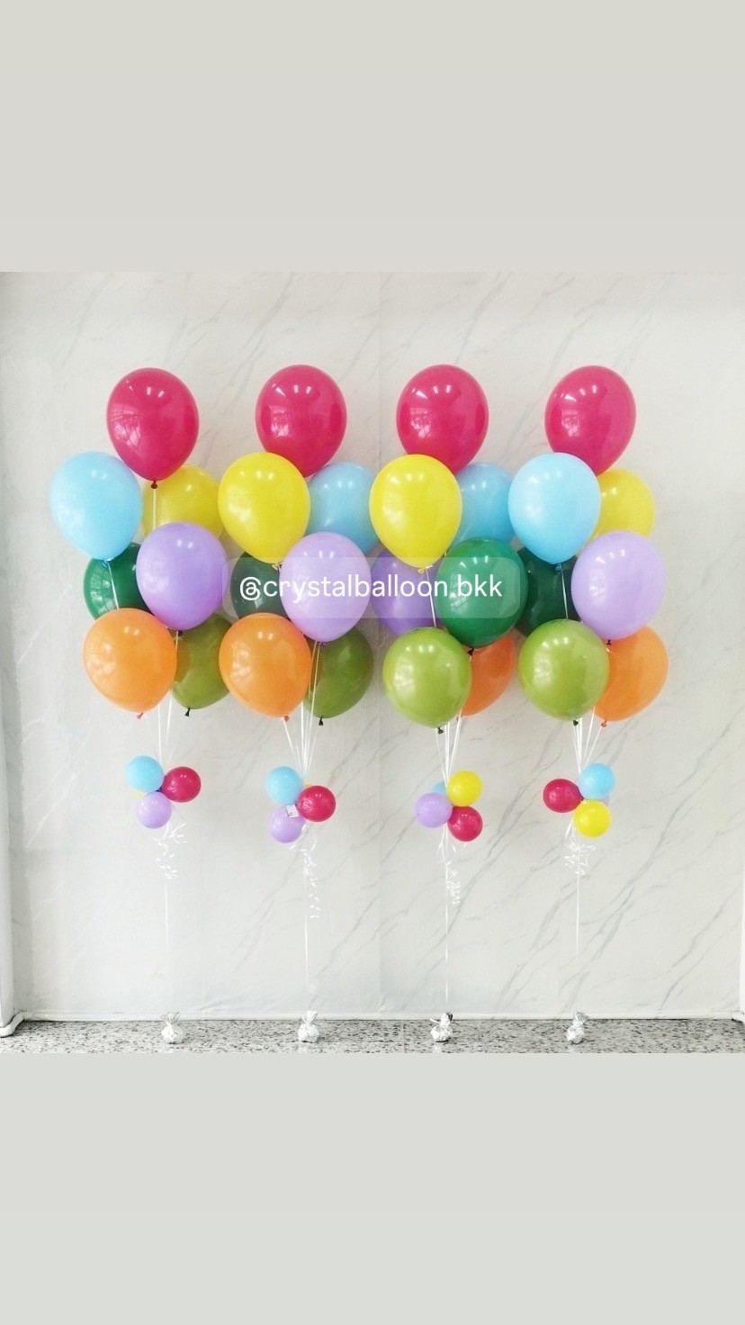 ลูกโป่ง แสดงความยินดี ลูกโป่ง ช่อ 7 ลูก 4 ช่อ Theme Colorful พร้อมตกแต่ง สามารถเปลี่ยนสีลูกโป่ง/เปลี่ยนสี-ฟอยล์ตัวเลข/เปลี่ยนฟอยล์ตกแต่งได้