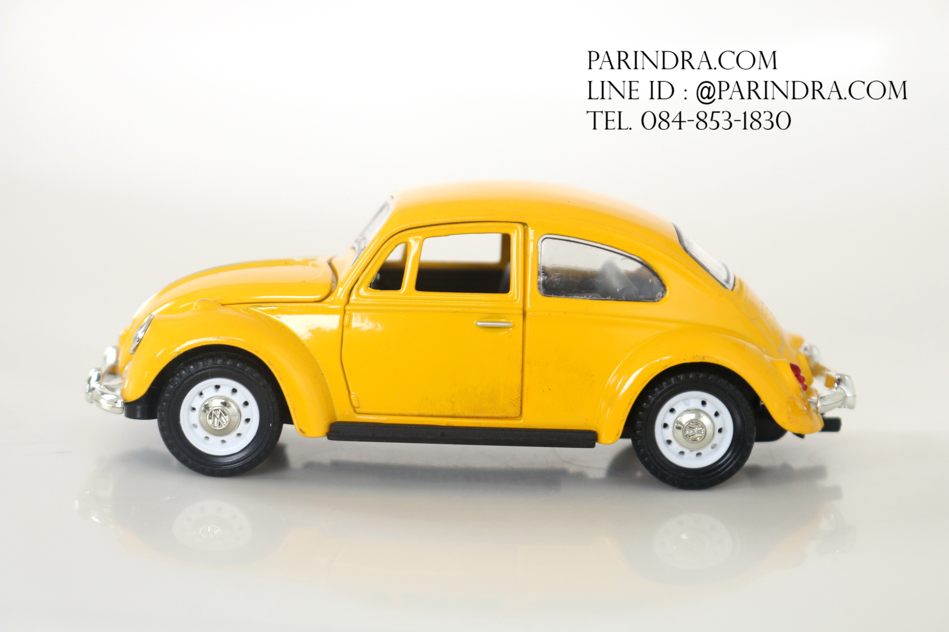 โมเดลรถเหล็กรถเต่า Volkswagen 1967 อัตราส่วน 1:32 สีเหลืองเข้ม
