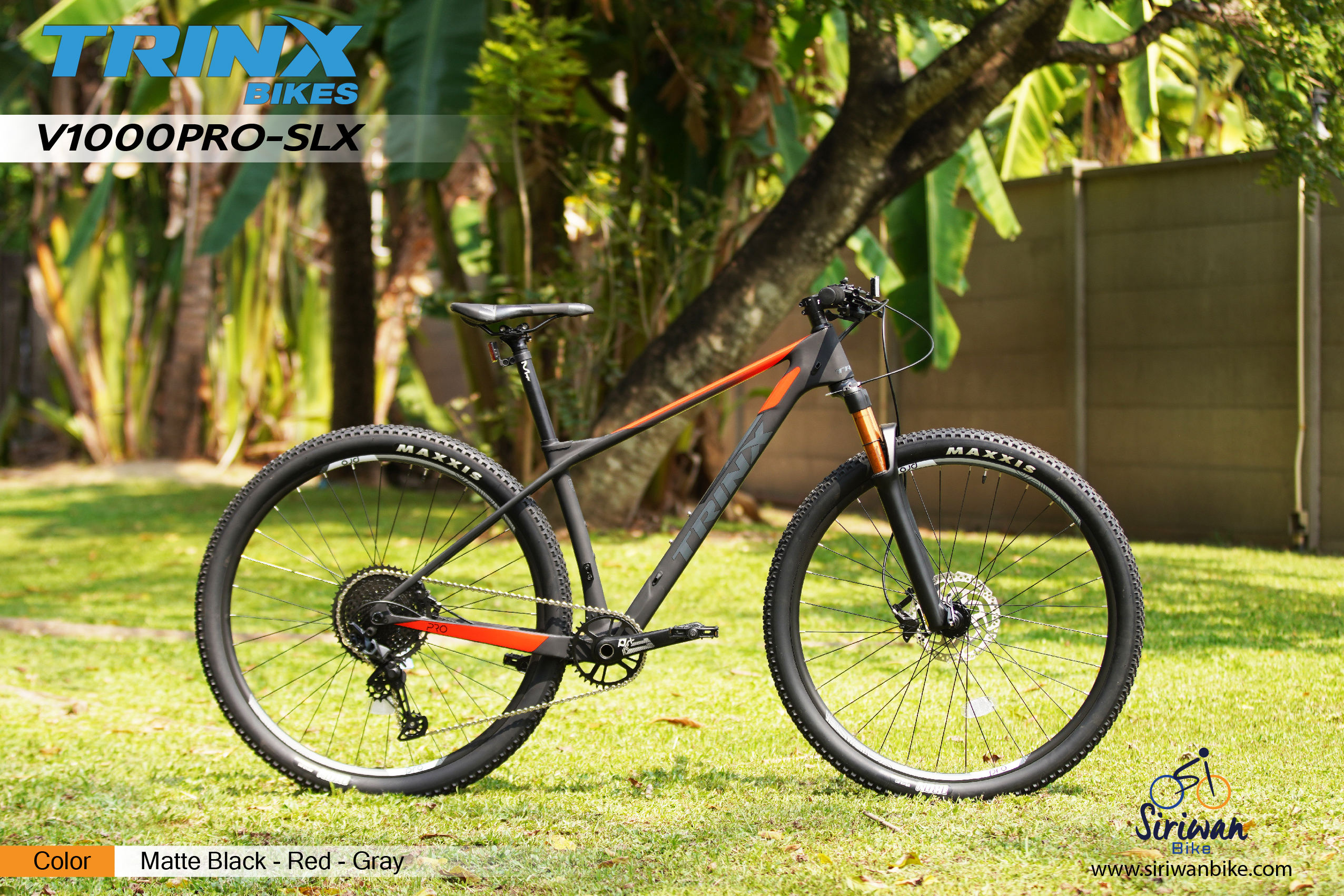 จักรยานเสือภูเขา TRINX V1000 Pro Thru-Axle 29er wheelset, CARBON Frame, 29er 12สปีด เกียร์ SLX TRINX MY2022