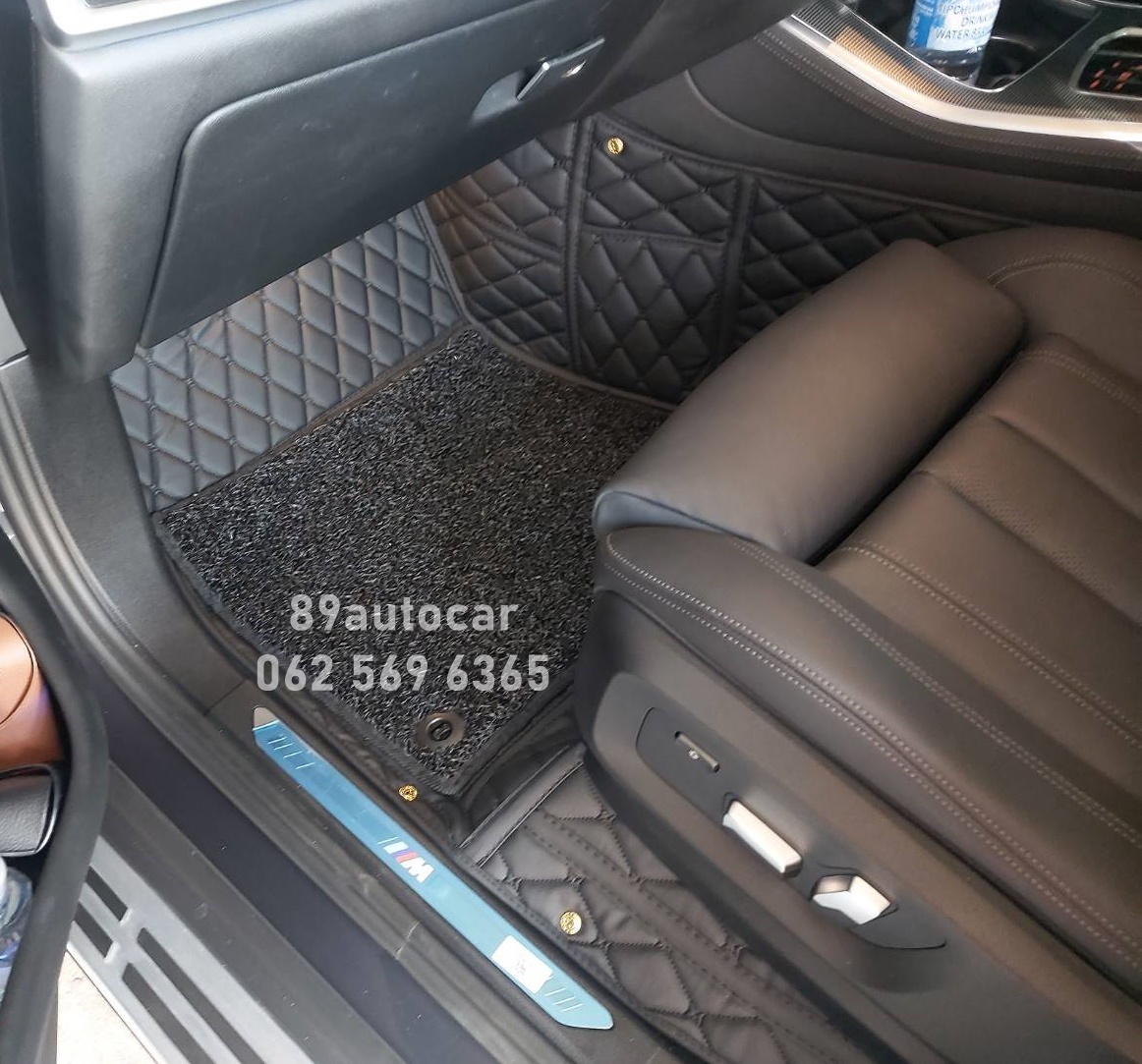 ผลิตพรมปูพื้นรถยนต์ BMW X5 2021 ปูพรม7D สีดำล้วน + ท้าย
