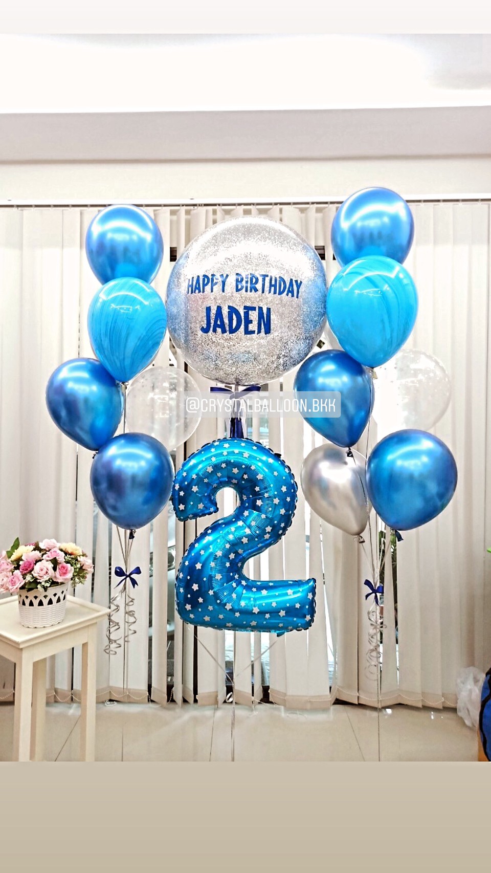 ลูกโป่ง วันเกิดเด็กชาย สีสัน สะดุดตา Bubble ขนาด 24" พร้อม ช่อลูกโป่ง ช่อ 7 ลูก 2 ช่อ,ลูกโป่งลายหิน USA 2 ลูก,ฟอยล์ตัวเลข ขนาด 40" 1 ชิ้น พร้อมตกเเต่ง สามารถเปลี่ยนสีลูกโป่ง/เปลี่ยนข้อความ/เปลี่ยนสี-ฟอยล์ตัวเลข/เปลี่ยนขนาดได้