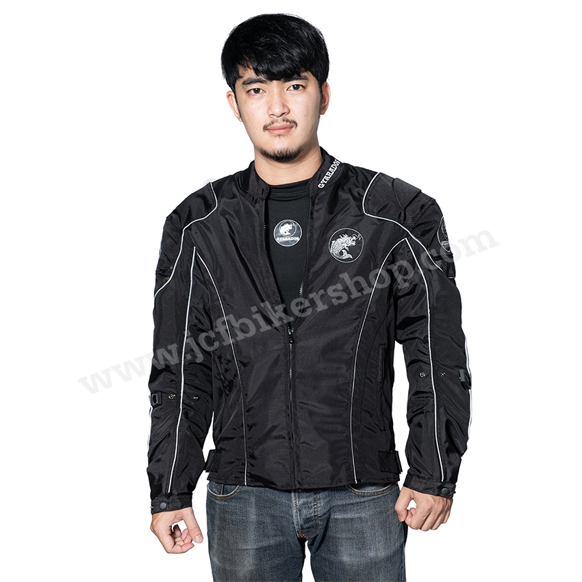 เสื้อการ์ด เสื้อการ์ดมอเตอร์ไซค์ Gyarados ผ้าคอนดูร่ากันน้ำมีการ์ด5จุด+แผ่น EVA 6 จุด+อินเนอร์แขนยาวถอดแยกได้ โลโก้ปักเนี๊ยบทุกจุดไม่สกรีน
