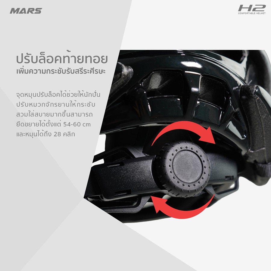 หมวกจักรยาน MARS รุ่น H2 ทรง Aerodynamic พร้อมเคลือบสี Pearlized