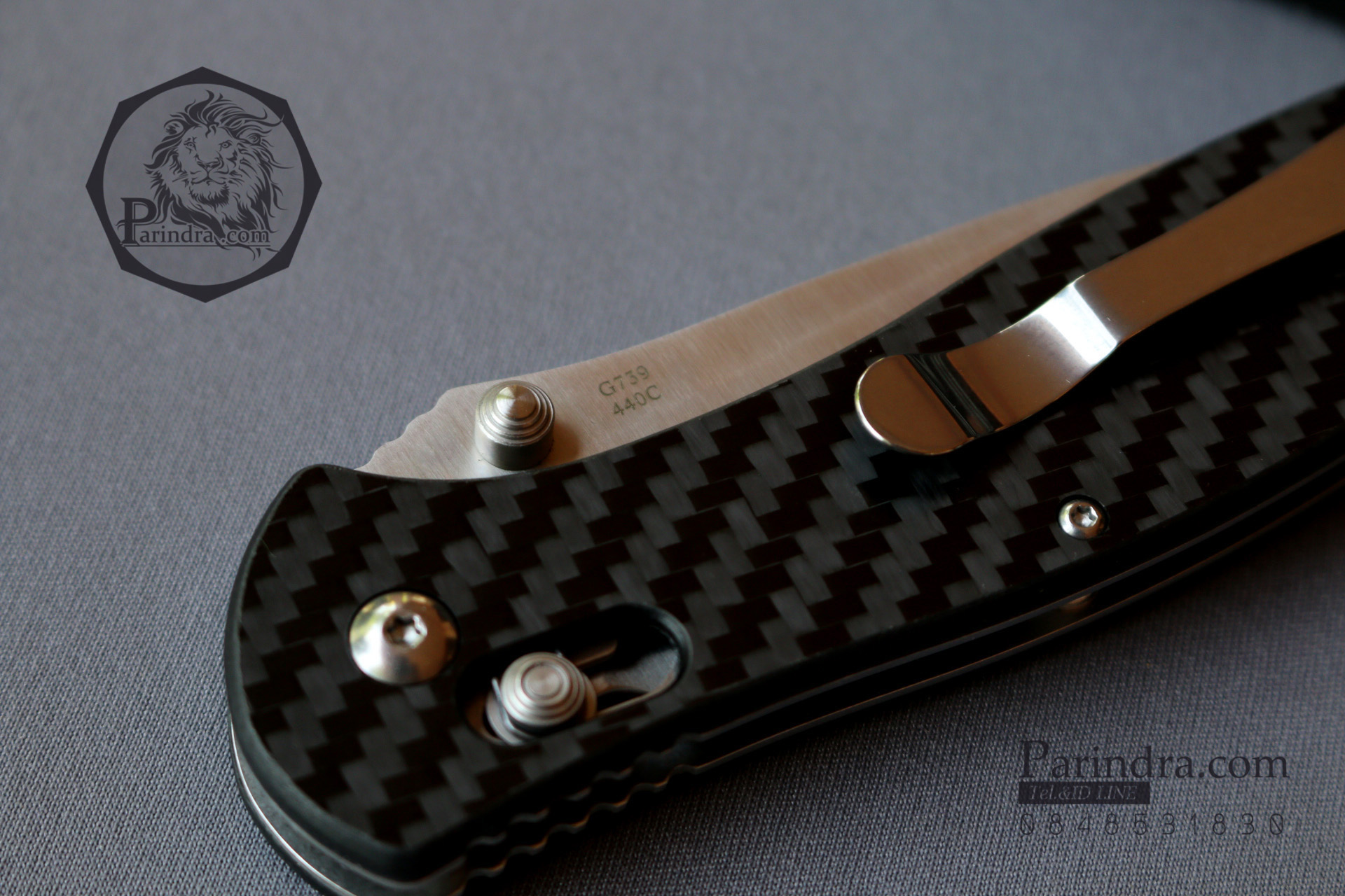 มีดพับ Ganzo รุ่น G7391 CF สีดำ ด้ามลายคาร์บอนไฟเบอร์ ของแท้ 100%