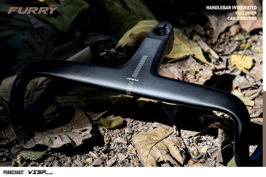 แฮนด์เสือหมอบคาร์บอน อินทิเกรตรุ่น FURRY จากแบรนด์ VISP BUILDER Road Bike Handlebar Integrated มีช่องสำหรับรองรับระบบ Di2 NEW2024