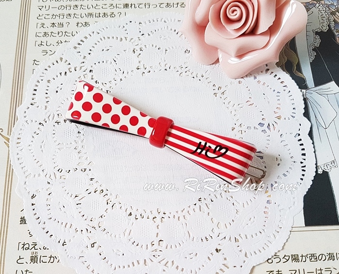 Aznavour กิ๊บติดผมเซลลูโลสโบว์น่ารัก ( Red )