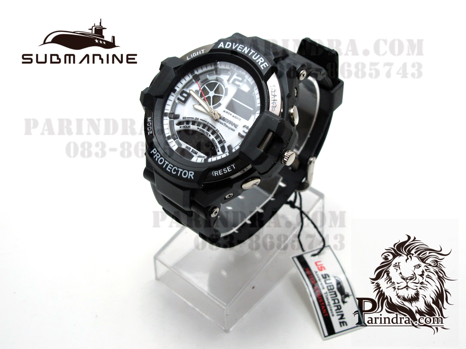 นาฬิกา US submarine Adventure Protector รุ่น TP3156M สีดำหน้าปัดขาว(พื้นดำ)