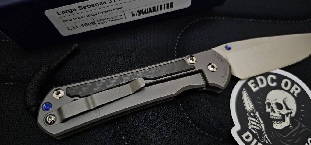 Chris Reeve Large Sebenza 31 Exclusive Knife Black Carbon Fiber (3.6" SW)