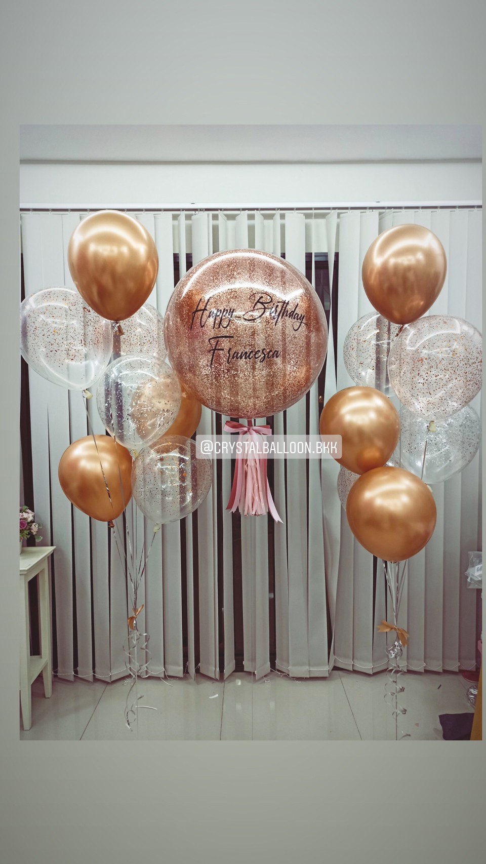 ลูกโป่ง วันเกิด Bubble ขนาด 24" สีสวย พร้อม ช่อลูกโป่ง ช่อ 7 ลูก 2 ช่อ,ลูกโป่งใส ใส่กลิตเตอร์ พร้อมตกเเต่ง สามารถเปลี่ยนสีลูกโป่ง/เปลี่ยนข้อความ/เปลี่ยนขนาดได้
