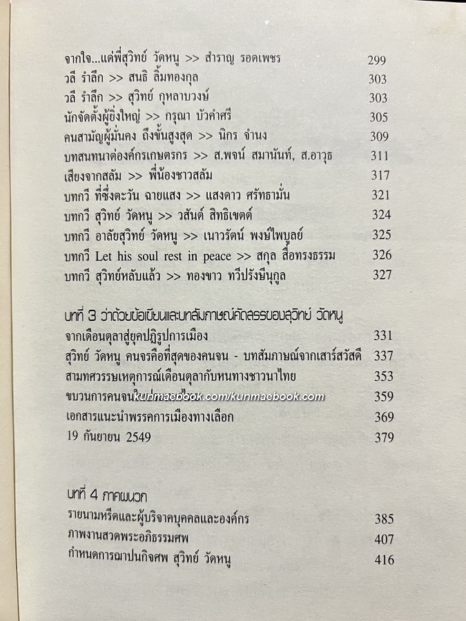 อนุสรณ์ในงานฌาปนกิจศพ สุวิทย์ วัดหนู ณ วัดสามัคคีบรรพต จ.ชลบุรี วันที่ 9 มิถุนายน พ.ศ.2550