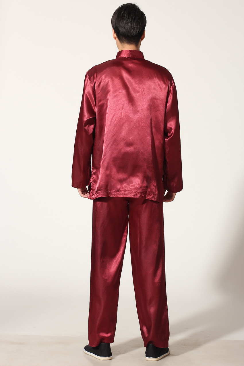Pre-order ชุดจีนชาย แขนยาว สีแดง