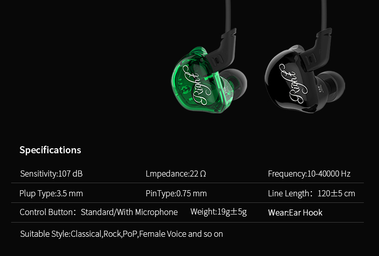 ขาย KZ ZSR หูฟัง Hybrid 3 ไดร์เวอร์ (1DD 2BA) ถอดสายได้