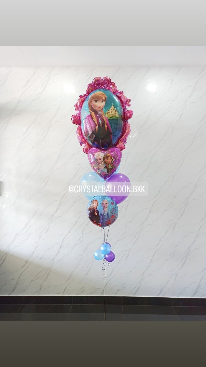 ลูกโป่ง วันเกิดเด็ก ช่อฟอยล์ Frozen Anagram พิมพ์ลาย 2 ด้าน ช่อ 7 ลูก 1 ช่อ พร้อม ฟอยล์หัวใจ ขนาด 18" 1 ชิ้น,ฟอยล์กลม ขนาด 18" 1 ชิ้น พร้อมตกแต่ง สามารถเปลี่ยนสีลูกโป่ง/เปลี่ยนสี-ฟอยล์ตกแต่งได้