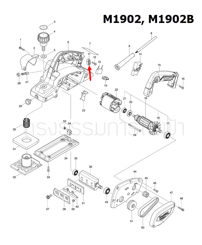 STRAIN RELIEFMT-811 จิ๊กซอว์ Maktec มาคเทค, Makita มากีต้า MT410 [#8], M1901, M1901B, M1902, M1902B [#11], M4302, M4302B [#28], M6001, M6001B [#20], M6501, M6501B [#25] Pn.687123-7 (แท้) ##