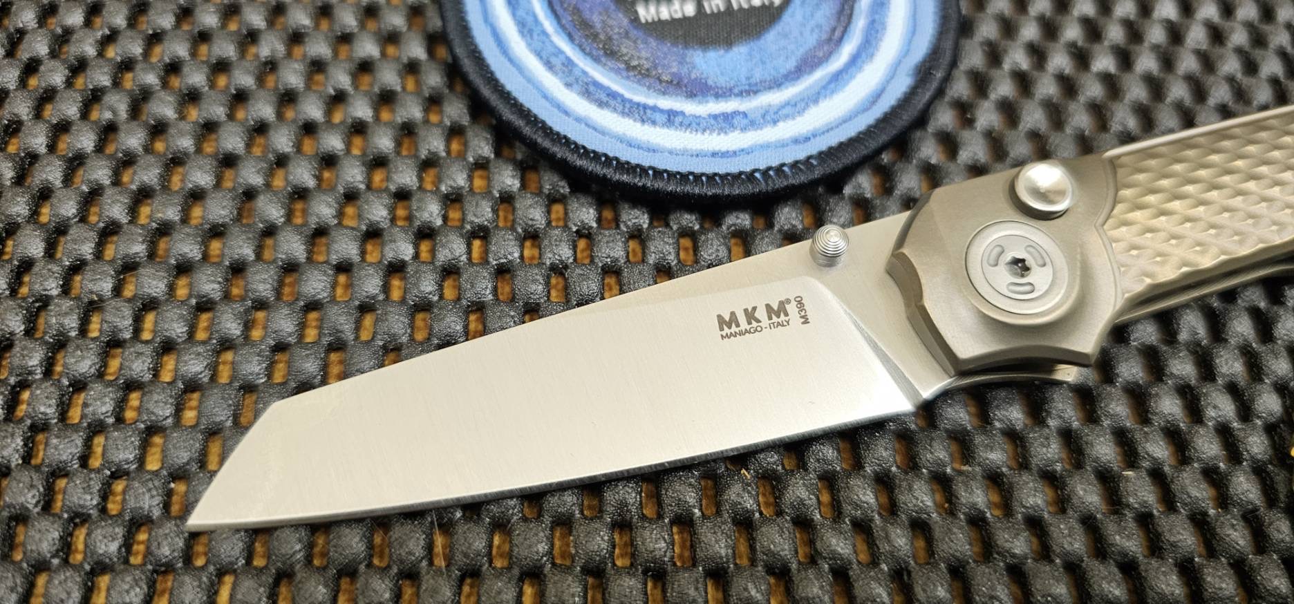 MKM Miura Button Lock Knife Bronze Ti (2.72" Satin M390)