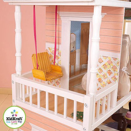 KidKraft Savannah Wooden Dollhouse With 13 Pieces of Furniture บ้านตุ๊กตาหลังใหญ่ สไตล์หรูคลาสสิค วัสดุเป็นไม้อัดทั้งหลัง นำเข้าจากอเมริกา