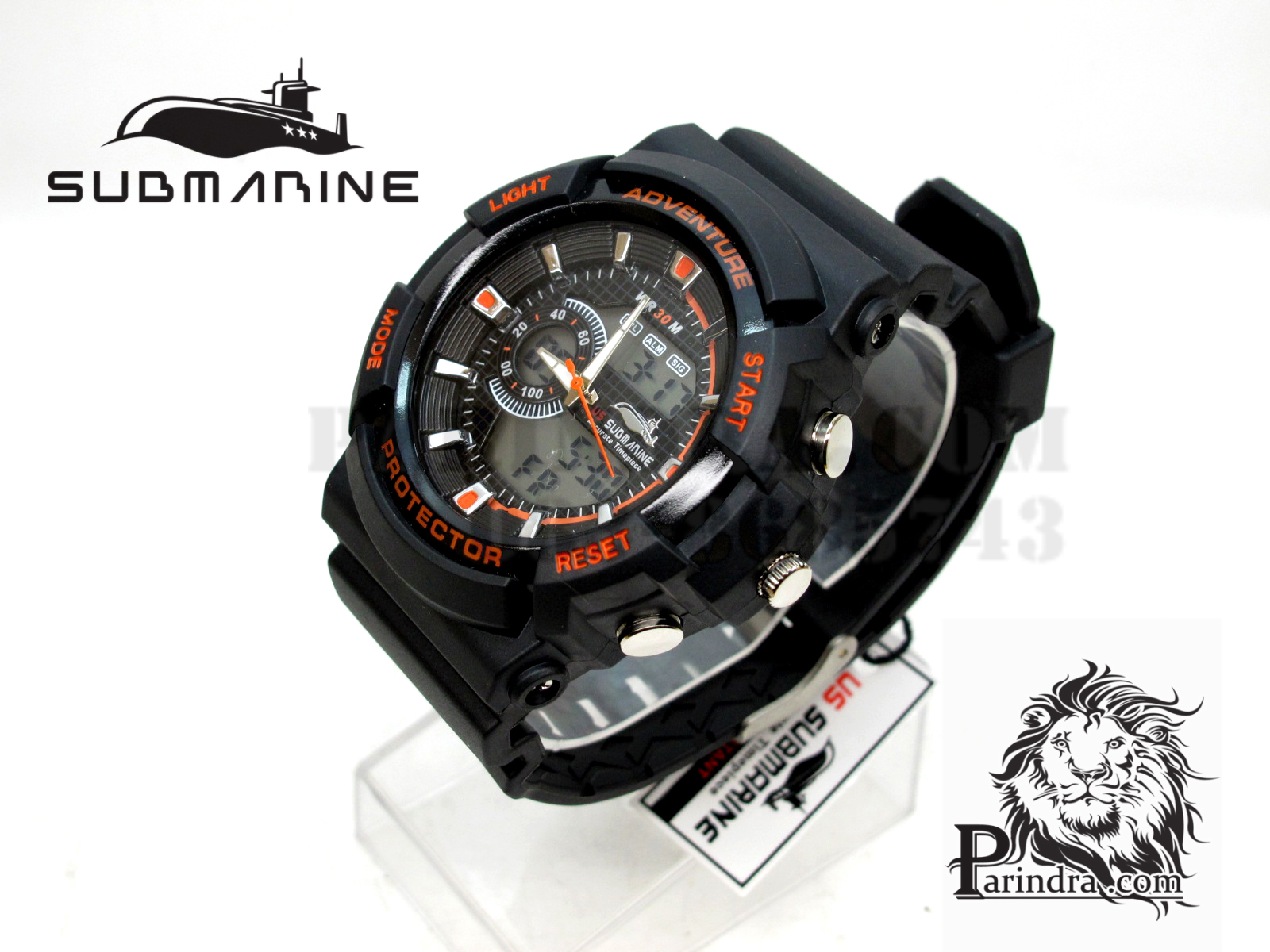 US submarine Protector รุ่น TP3147M สีดำตัดส้ม