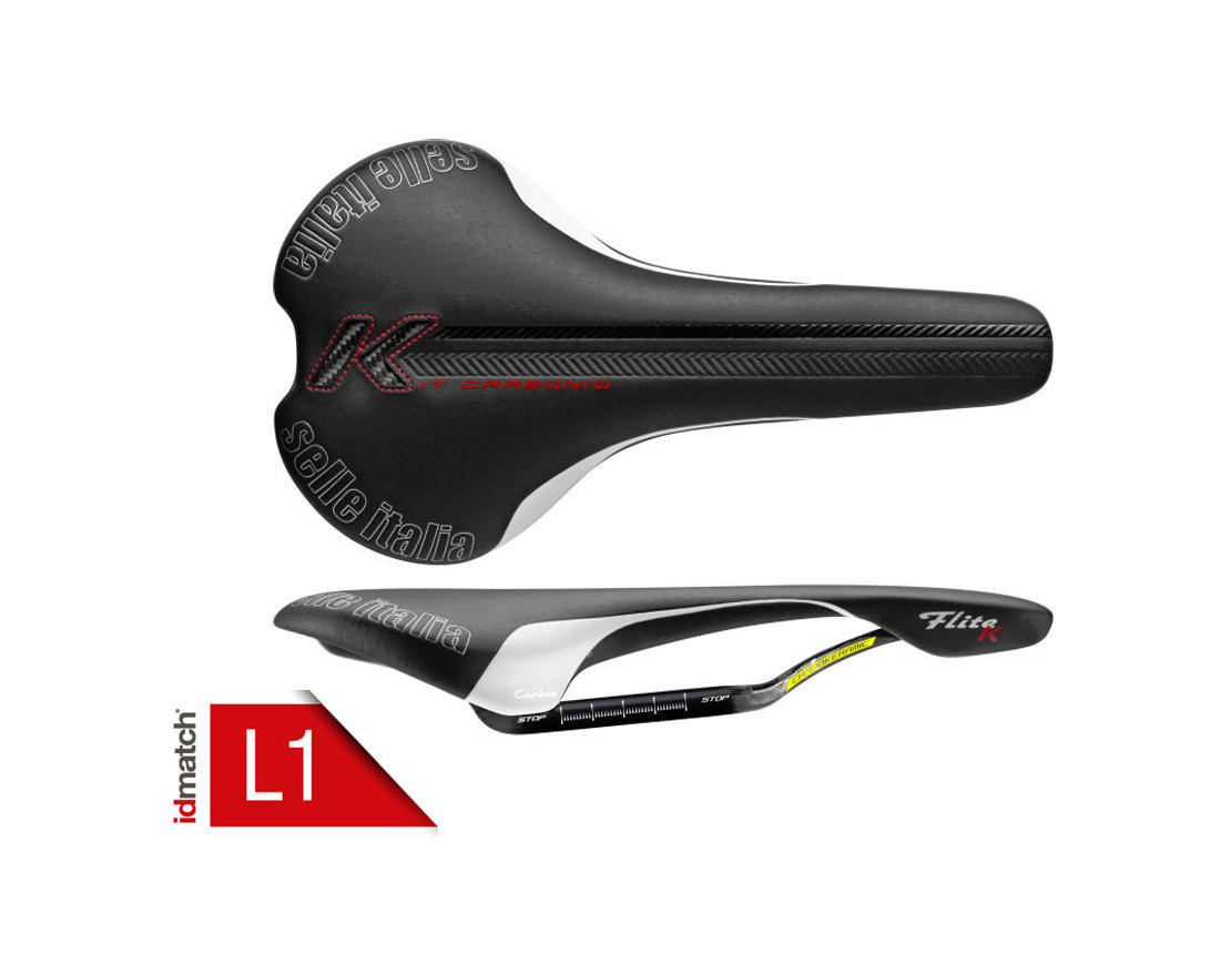 SELLE ITALIA อานนั่ง, FLITE KIT CARBONIO, สีดำ (Road/MTB), L1