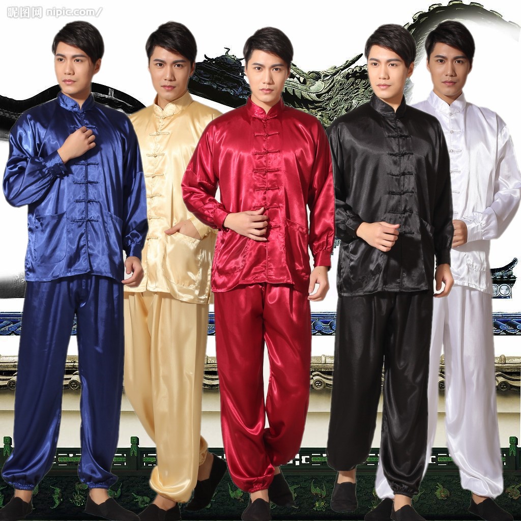 Preorder ชุดจีนชาย แขนยาวผ้าแพร สีขาว ขาจั๊ม