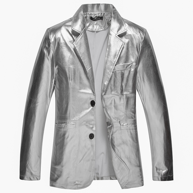 พร้อมเช่า สูทชาย สีเงิน เมทัลลิก เซ็ท 2 ชิ้น