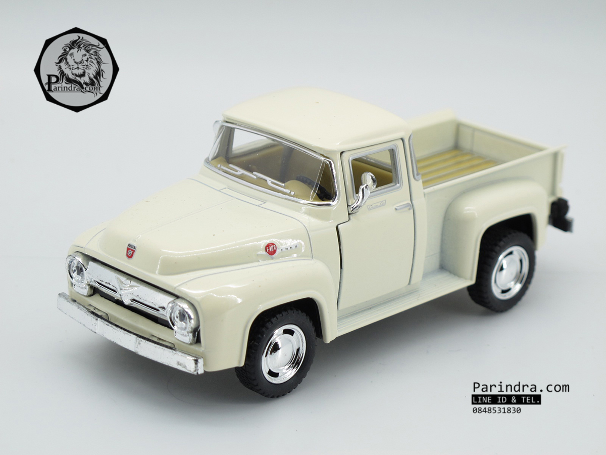 โมเดลรถเหล็กรถจำลอง Ford 1956 F-100 Pickup KT5385 อัตตราส่วน 1:38 สีขาวงาช้าง