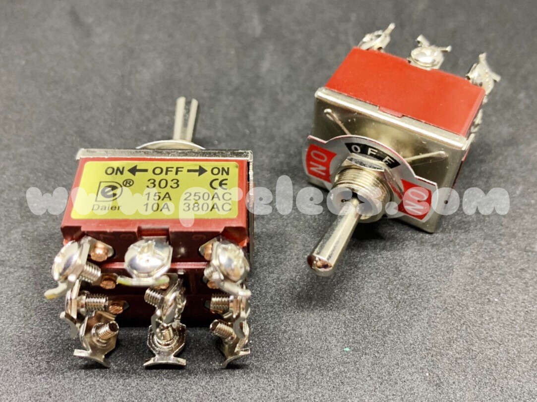 Toggle Switch ใหญ่ ON-OFF-ON 9ขา
