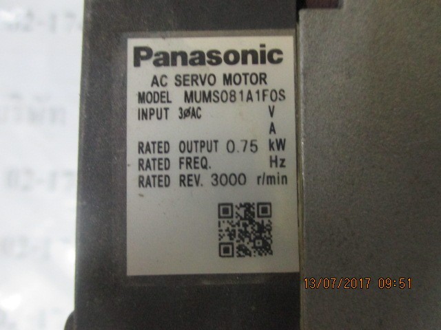SERVO MOTOR " PANASONIC " รุ่น MUMS081A1F0S