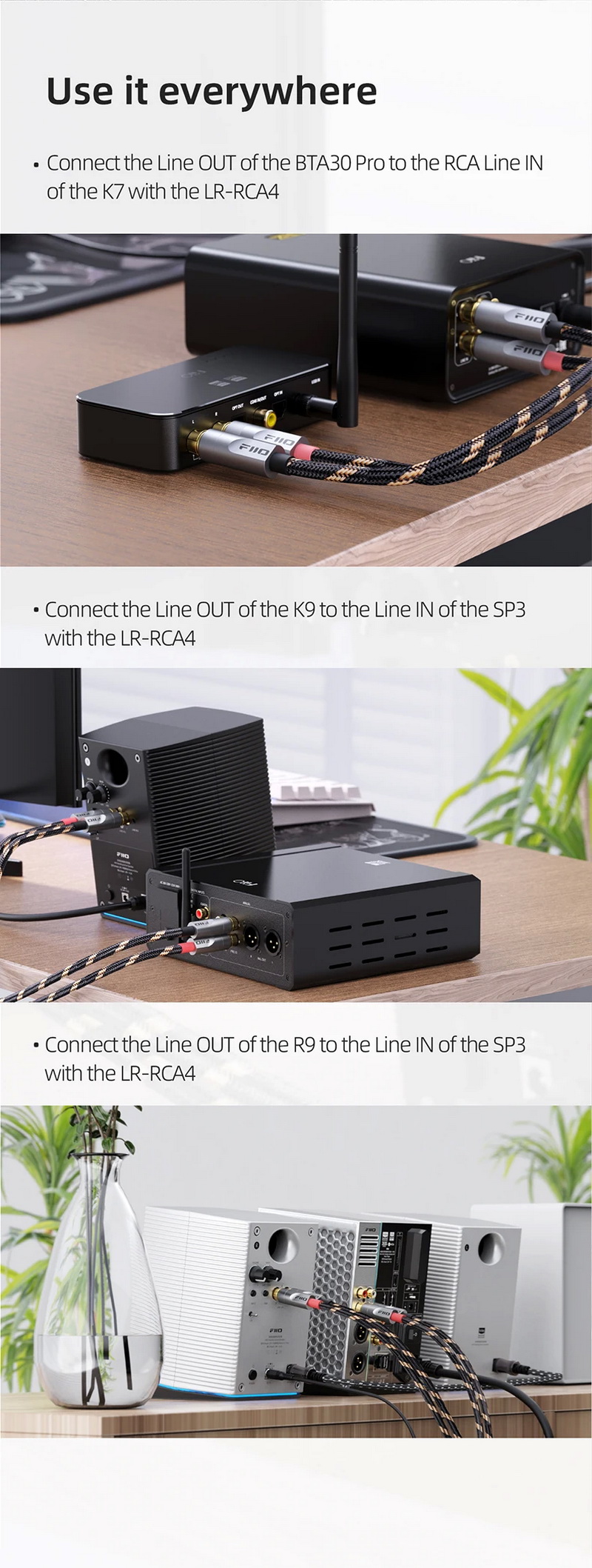 FiiO LR-RCA4 สาย Dual RCA Analog Audio สำหรับเครื่องเสียง