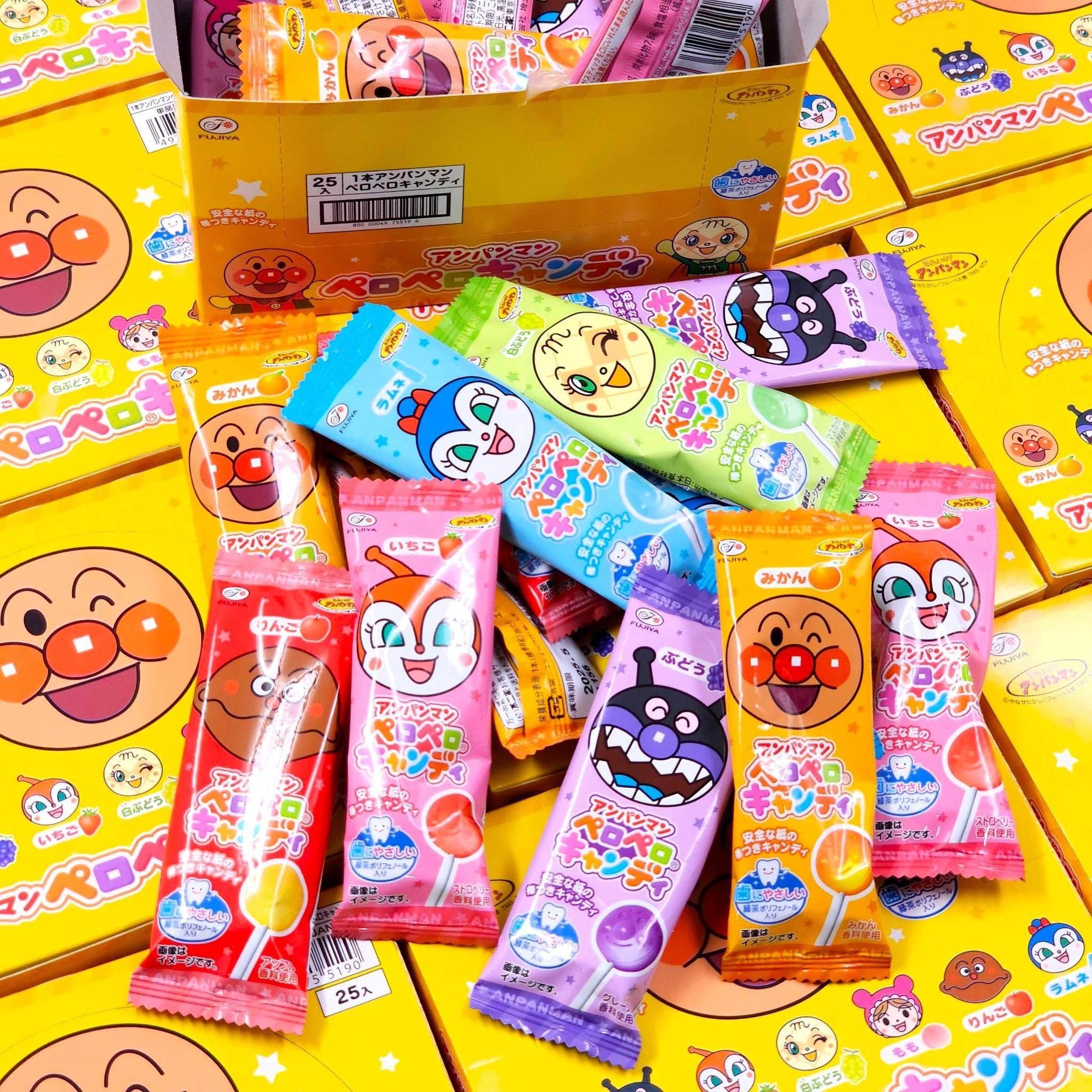 Anpanman อมยิ้มป้องกันฟันผุ ขนมสุดสร้างสรรค์จากญี่ปุ่น ! 1 กล่อง บรรจุ 25 ซอง