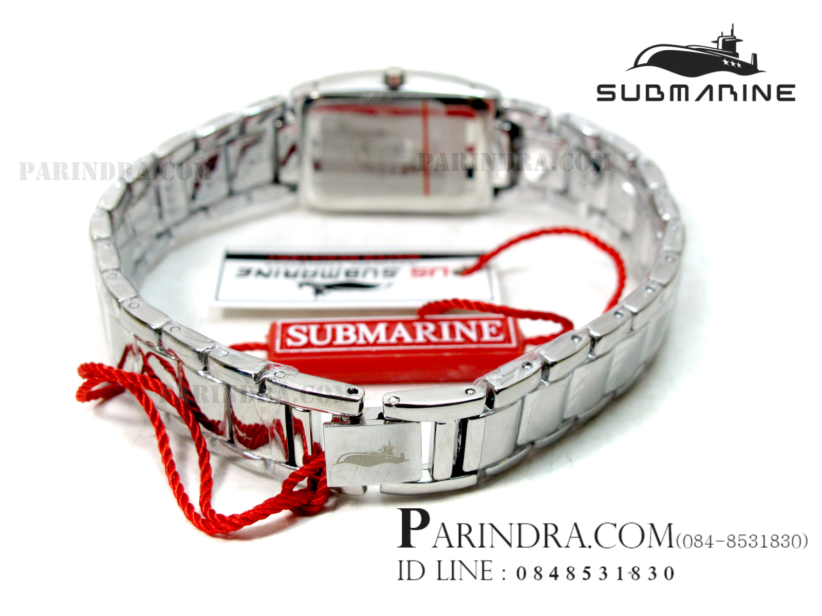 นาฬิกา U.S. submarine รุ่น J043L ลายดอกไม้ ทรงรี หน้าปัดสีชมพูแหลือบมุก