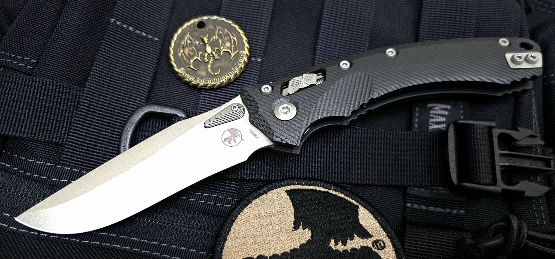 Microtech Amphibian Ram-Lok - Black Fluted G-10 - Stonewashed Blade