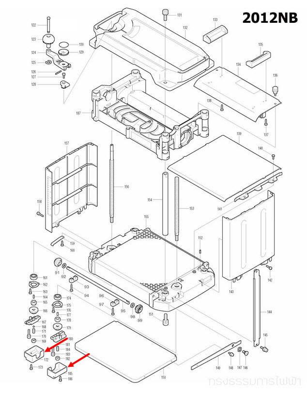 GEAR COVER แท่นไสไม้ Makita-มากีต้า รุ่น 2012NB [#172,185] Pn.417030-8 (แท้) ##