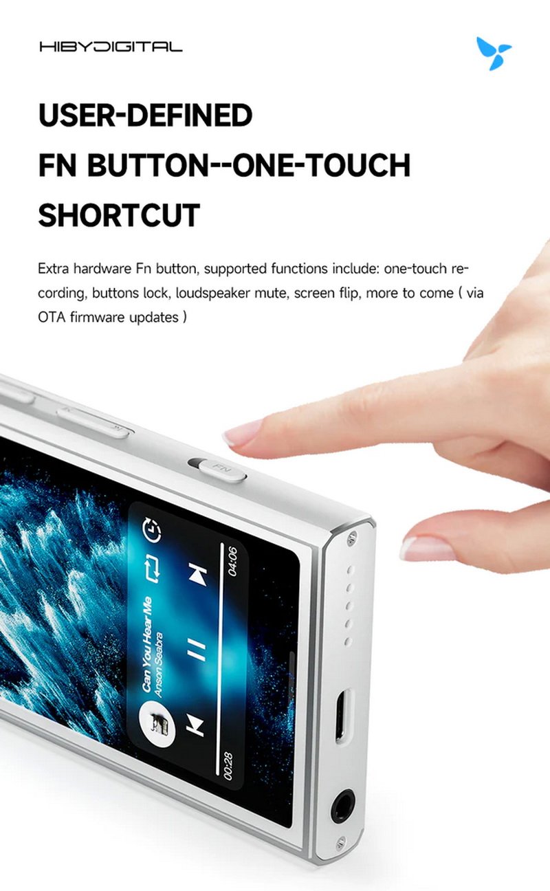 Hiby Digital M300 เครื่องเล่นเพลง Android พกพา มี Playstore มีลำโพงในตัว รองรับ Hires + Hires Wireless