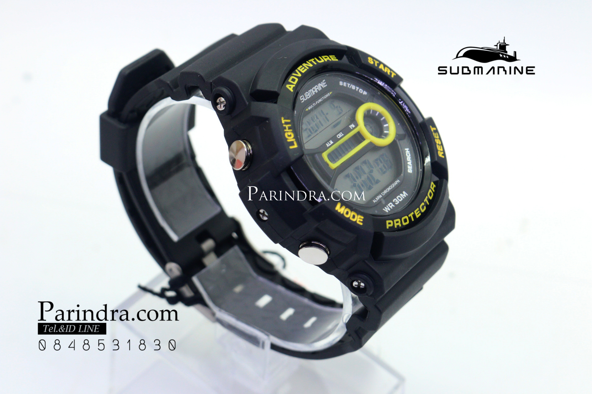 นาฬิกา US submarine TP1301M สีดำเหลือง พื้นหลังเทา