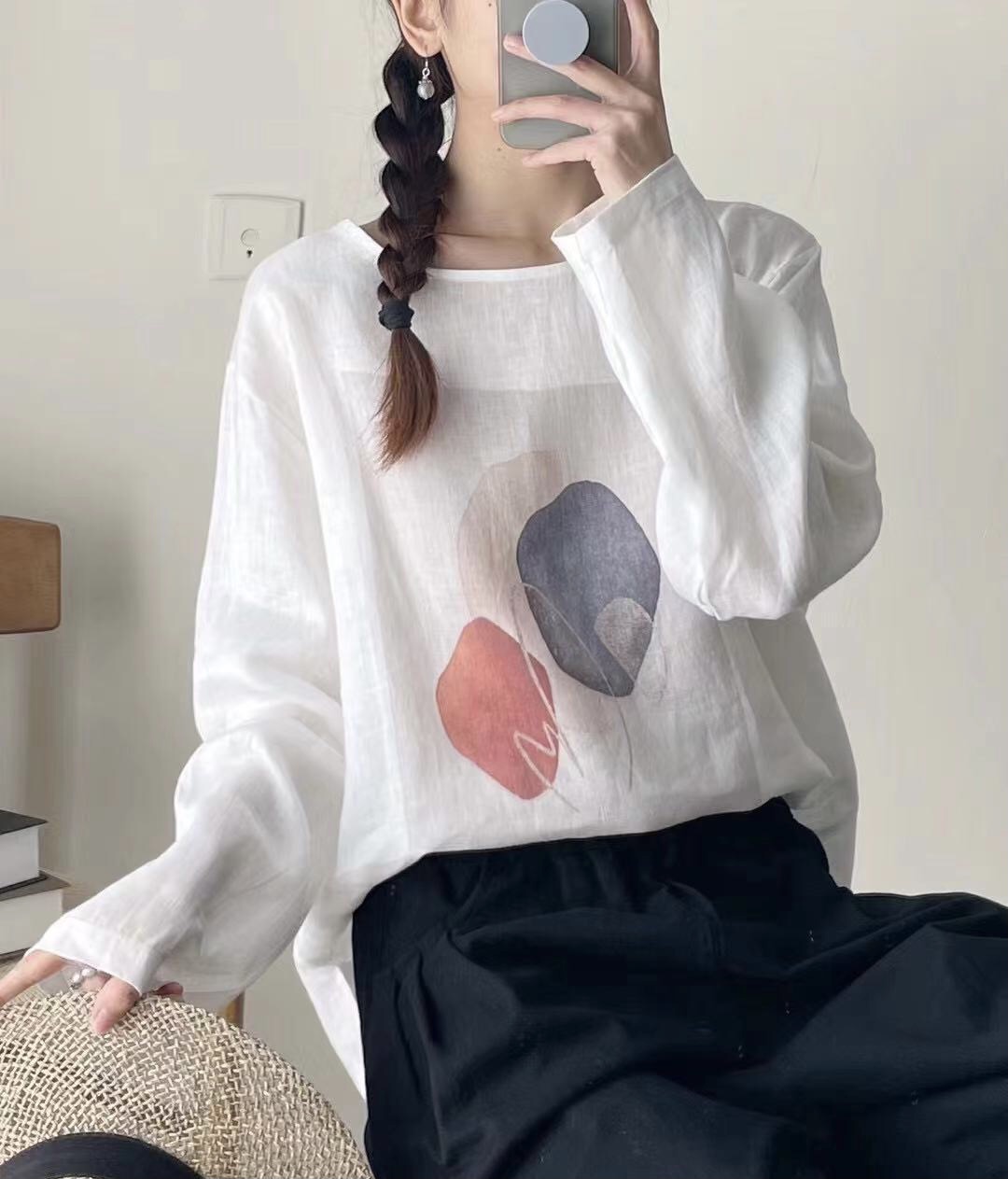 เสื้อผ้าลินินพิมพ์ลาย