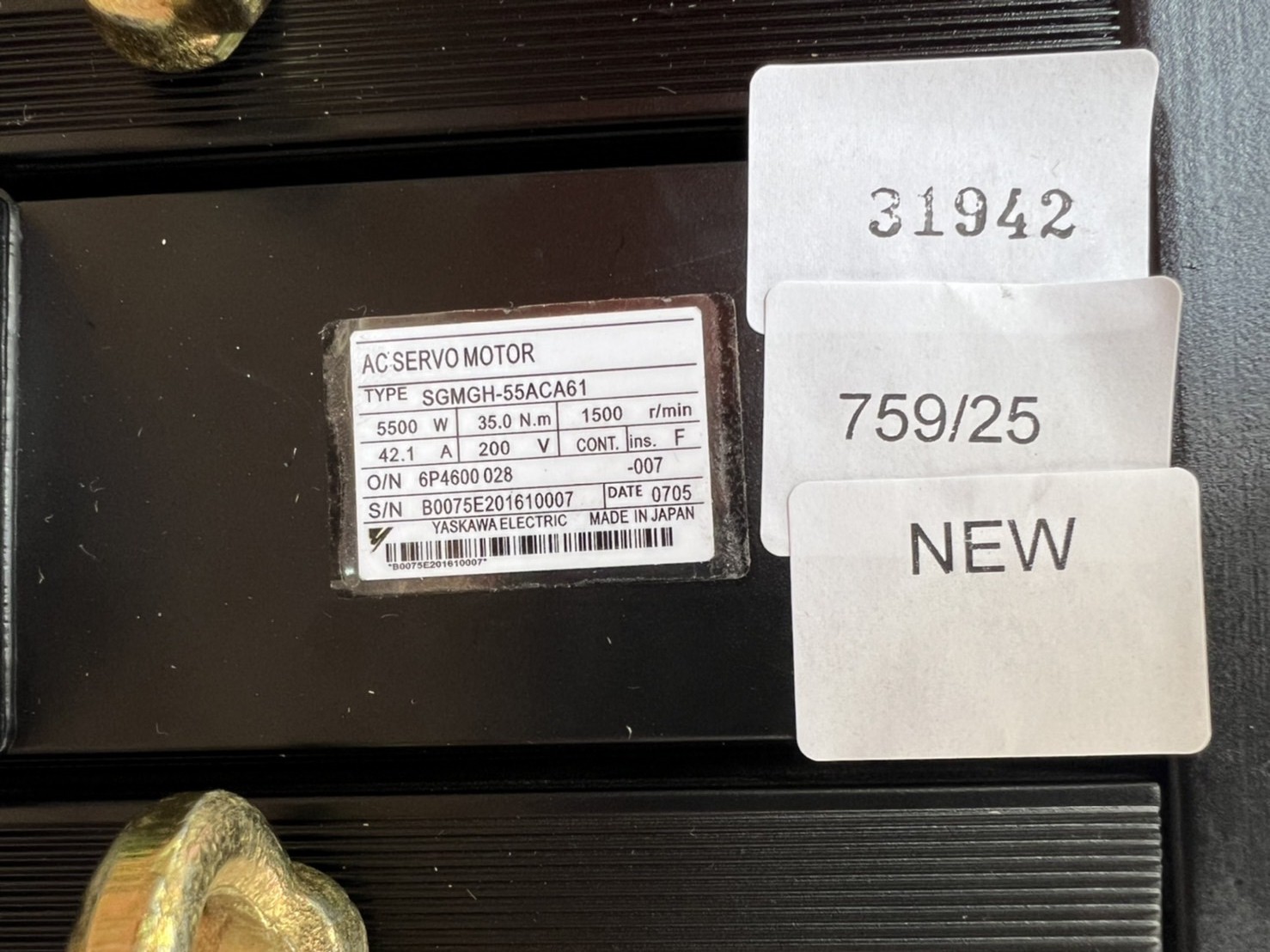 SGMGH-55ACA61 SERVO MOTOR " YASKAWA "