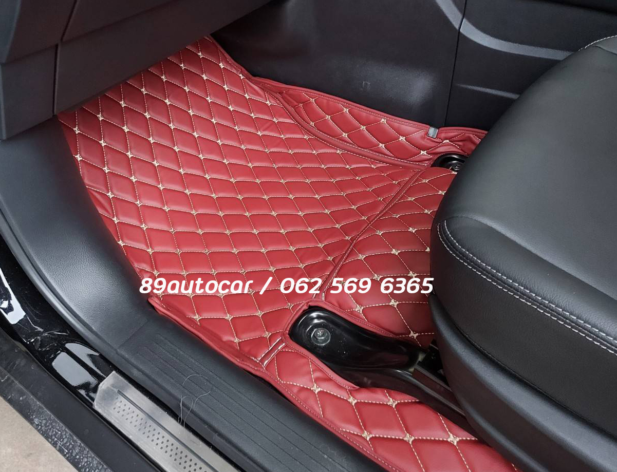 พรมรถยนต์ Nissan Kicis 2022 ปูพรม6D สีแดงไวน์ เต็มคัน