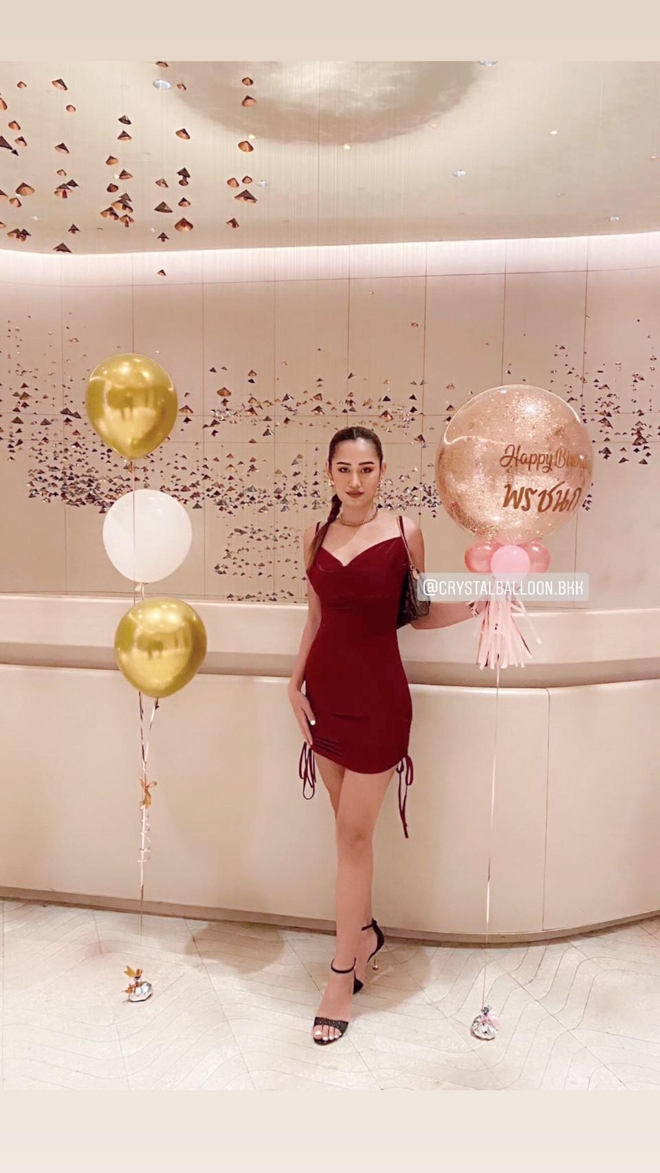 ลูกโป่ง วันเกิด Bubble ขนาด 24" กลิตเตอร์สีโรสโกล พร้อมตกแต่ง ช่อลูกโป่งโครเมี่ยม ช่อ 3 ลูก 1 ช่อ สามารถเปลี่ยนสีลูกโป่ง/เปลี่ยนข้อความ/เปลี่ยนขนาดได้