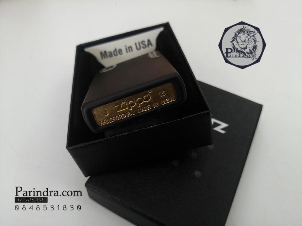 ไฟแช็ค Zippo แท้ " Zippo Logo Black Matte Finish Lighter " #Zippo Code 218ZL แท้นำเข้า 100%