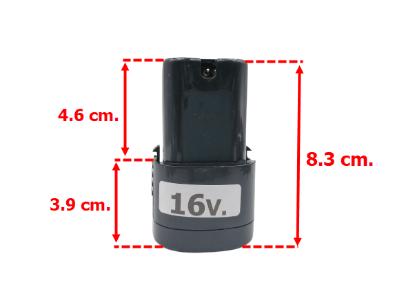 แบตเตอรี่ กำลังสูง 16V. สว่านไร้สาย, ไขควงไร้สาย Li-ion (สี่เหลี่ยม)