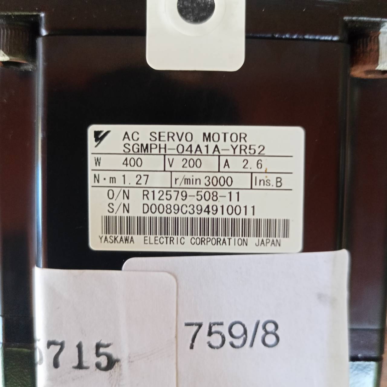 SGMPH-04A1A-YR52 SERVO MOTOR " YASKAWA "