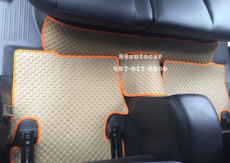 โรงงานพรมรถยนต์ Mitsubishi Pajerosport 2016 กระดุมสีครีมขอบส้ม