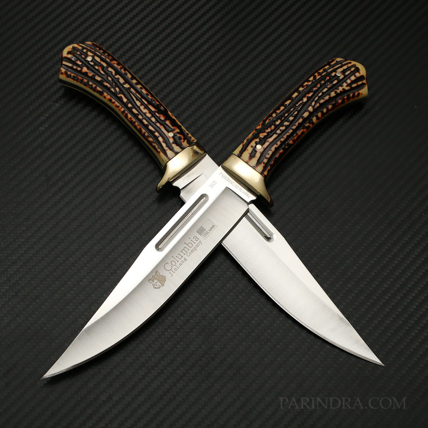 มีดเดินป่า COLUMBIA รุ่น SA20 ด้ามอคริลิก ลายเขากวาง