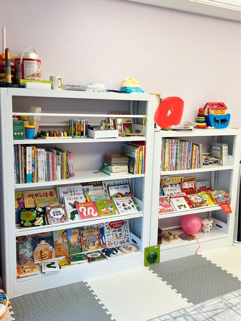 ชั้นวางหนังสือเหล็ก 4 ชั้น : ขนาด ส120cm x ก100cm x ล30 ซม.