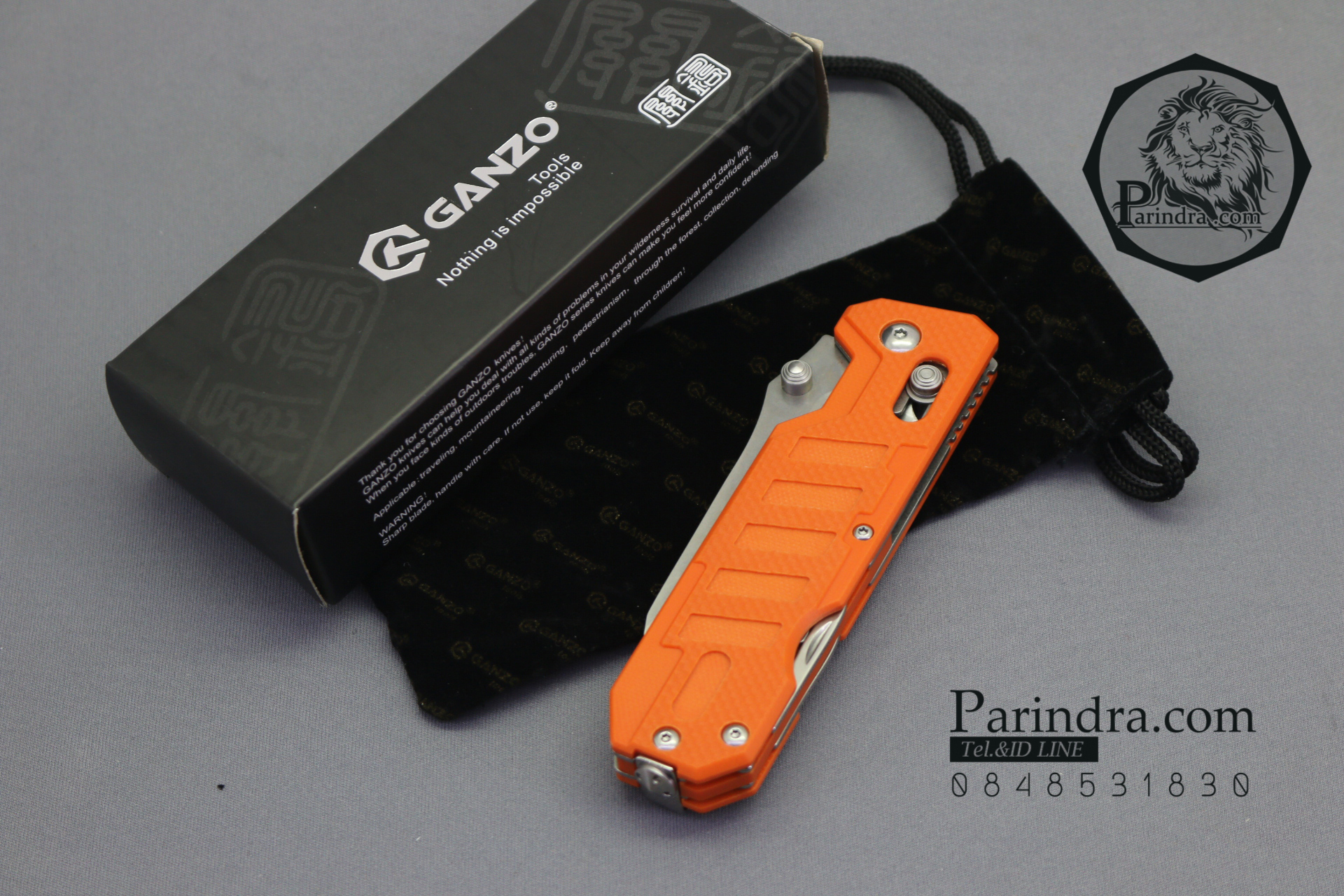 มีดพับ Ganzo กานโซ่ รุ่น G-735 OR สีส้ม ของแท้ 100%